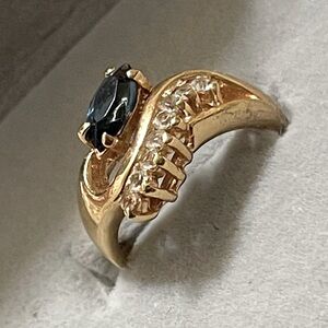 Onyx blue 14 karat gold plated